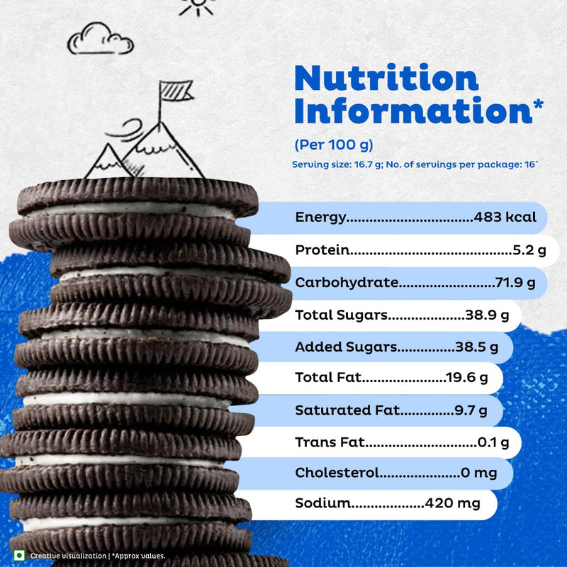 Oreo Cadbury Chocolate Flavour Crème Sandwich Biscuit Mega Family Pack, 275.55 Gm