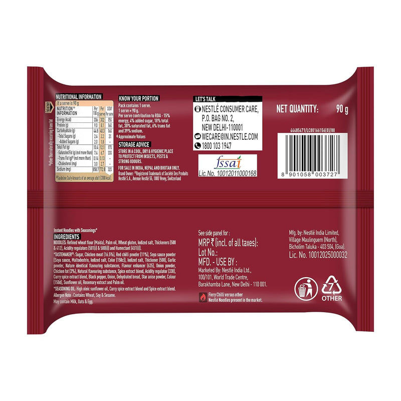 MAGGI Korean BBQ Chicken Noodles, Easy To Cook Instant Noodles, 90g, Small