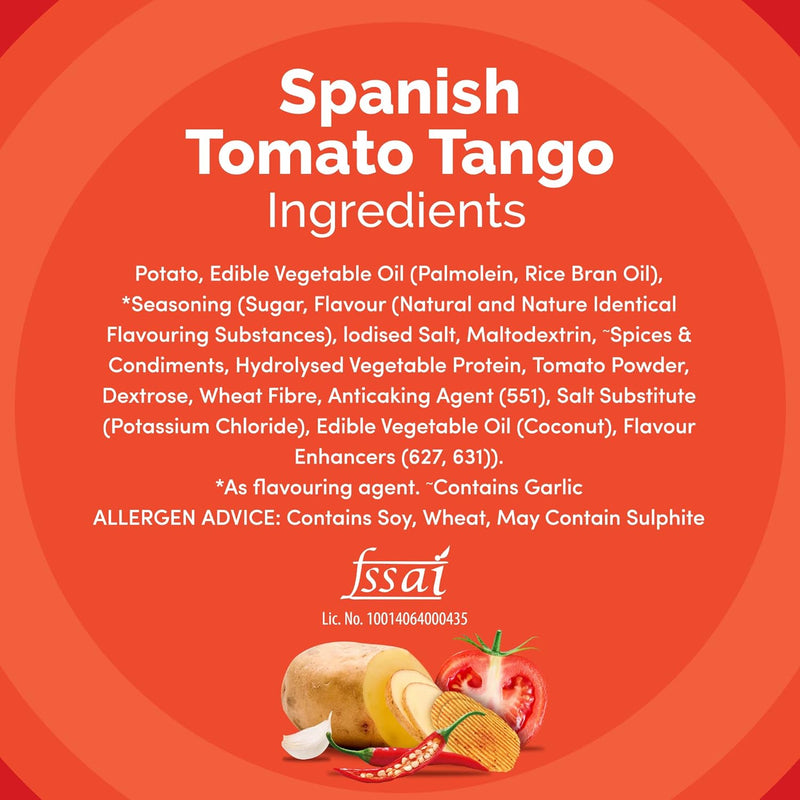 Lay's Potato Chips 82/90/115gram Spanish Tomato Tango Flavour, Crunchy Chips & Snacks ( weight may vary )