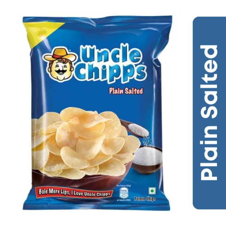 Uncle Chips plain salted, 80gm Pouch