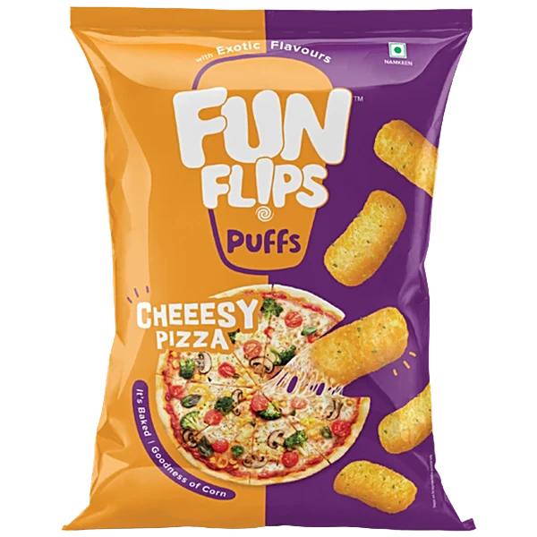Fun Flips Cheesy Pizza Puffs - Baked
