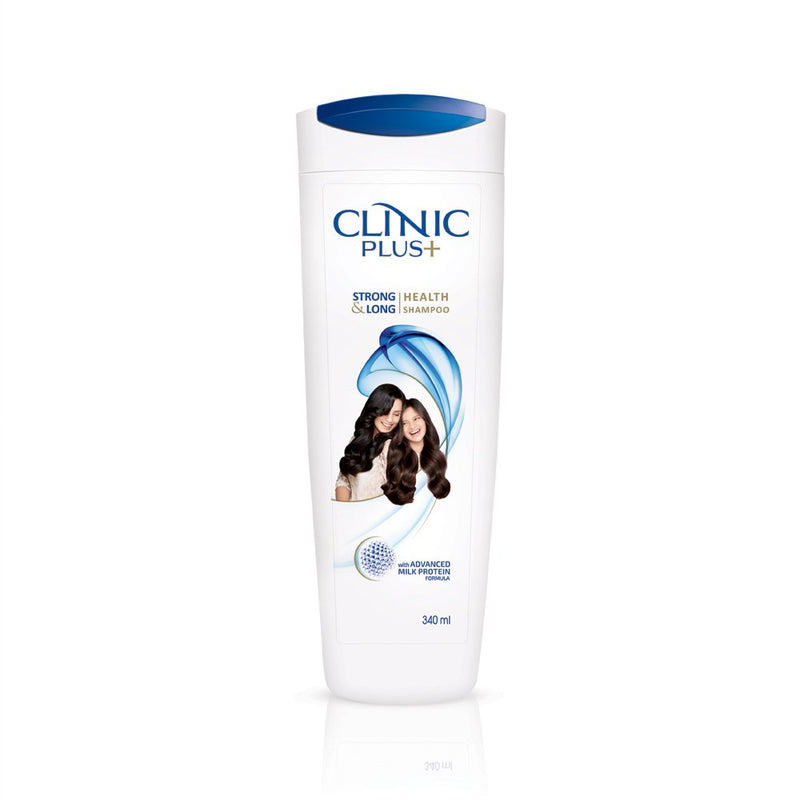 Clinic Plus Strong & Long Health Shampoo, With Milk Protein And Almond Oil For Hair Strengthening & Volume, 340 ml