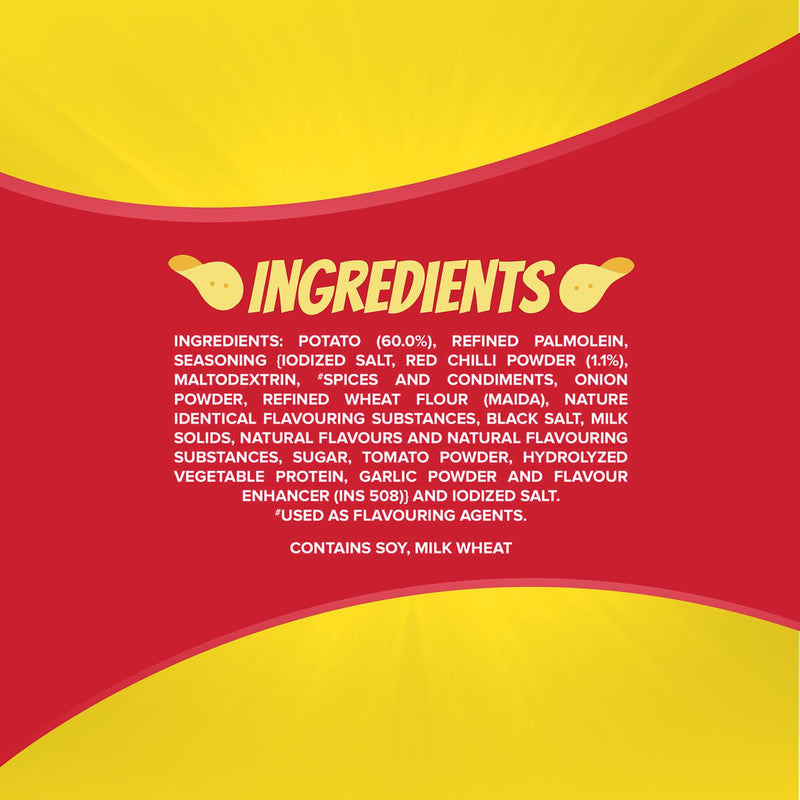 Bingo! Original Style Chilli Sprinkled - Flat Cut Spicy Potato Chips Pack for Snacks, 90g/85gram(Weight may vary)