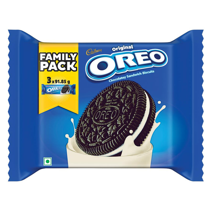 Oreo Cadbury Chocolate Flavour Crème Sandwich Biscuit Mega Family Pack, 275.55 Gm