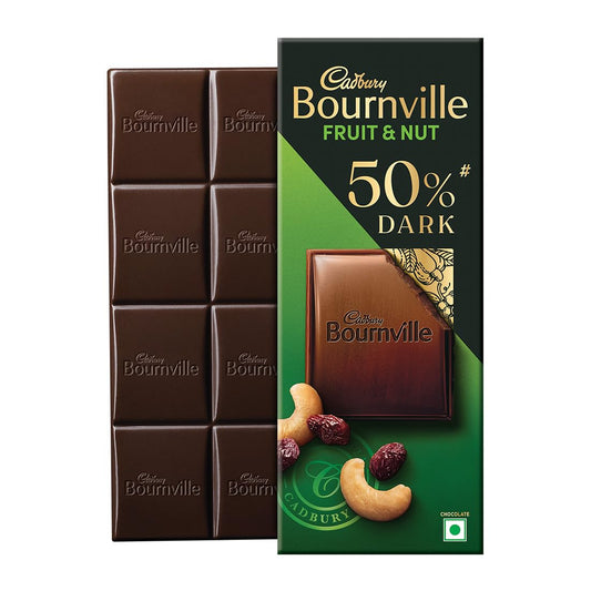 Cadbury Bournville Fruit & Nut 50% Dark Chocolate Bar, 75 Gm