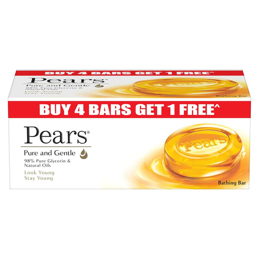 Pears Pure & Gentle Soap Bar (Buy 4 get 1 free)
