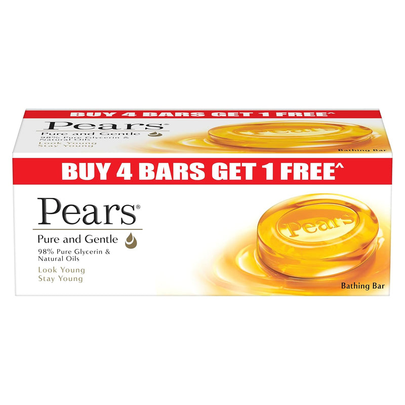 Pears Pure & Gentle Soap Bar (Buy 4 get 1 free)