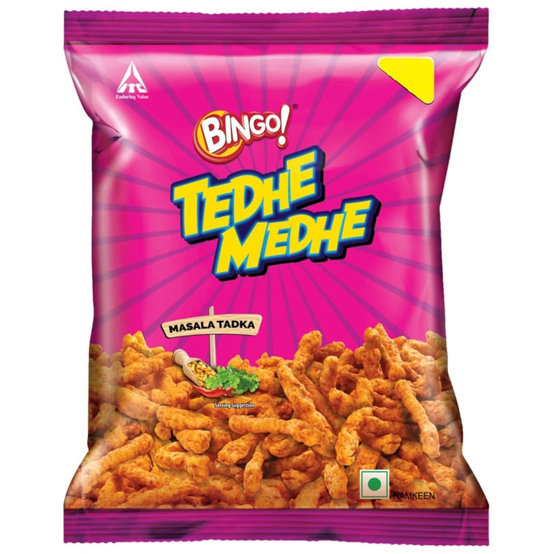 ITC Bingo! Tedhe Medhe Masala Tadka - Sticks with Indian Masala Flavour - 75g.