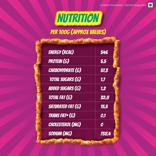 ITC Bingo! Tedhe Medhe Masala Tadka - Sticks with Indian Masala Flavour - 75g.