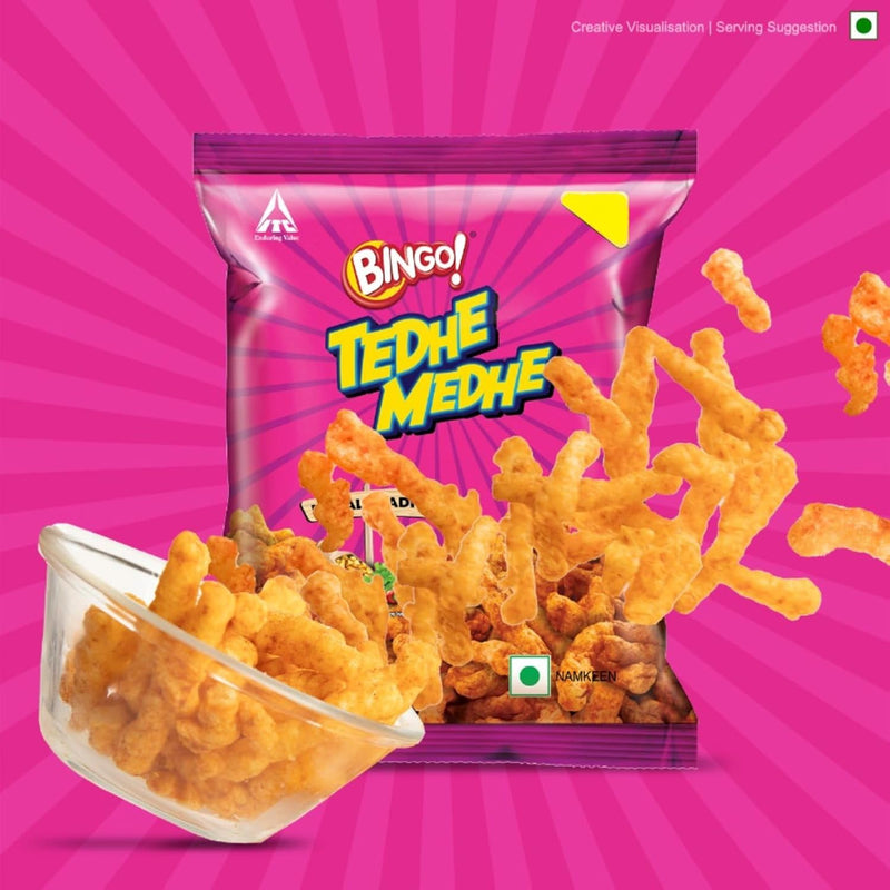 ITC Bingo! Tedhe Medhe Masala Tadka - Sticks with Indian Masala Flavour - 75g.