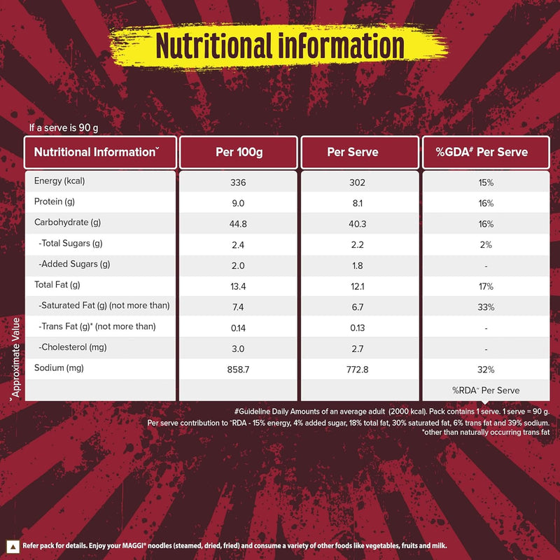 MAGGI Korean BBQ Chicken Noodles, Easy To Cook Instant Noodles, 90g, Small