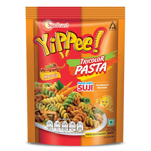 Sunfeast Yippee! Tricolor Pasta|Masala|Soft & Creamy Pasta|Instant Pasta Made with Suji/ Rava (Weight May Vary),65/70 Gms