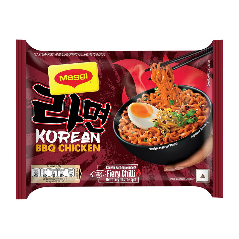 MAGGI Korean BBQ Chicken Noodles, Easy To Cook Instant Noodles, 90g, Small